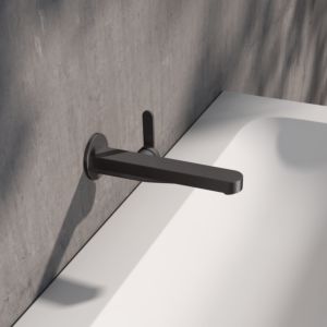 KEUCO IXMO Flat Einhebel-Waschtischmischer 59516351301 Unterputz, Ausladung 22,5 cm, rund, Titanschwarz gebürstet