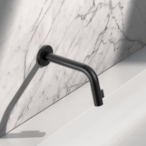 Robinet d&#39;évacuation d&#39;eau froide mural KEUCO IXMO 59518370201 noir mat, encastré, saillie 185 mm