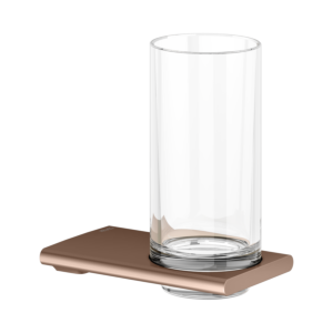 KEUCO Edition 400 Glashalter 11550299000 mit Echtkristallglas, Rotgold gebürstet