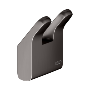 KEUCO Moll Handtuchhaken 12713350000 doppelt, Titanschwarz gebürstet