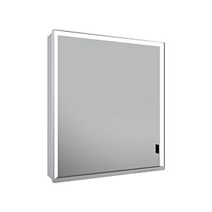 Keuco Royal Lumos mirror cabinet 14301172203 650x735x165mm, silver anodized, long door, hinge on the left, wall stem