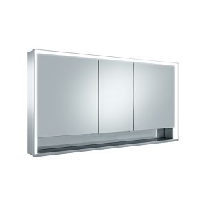 Keuco Royal Lumos armoire à glace 14306171305 1400x735x165mm, anodisé argent, chauffage miroir, 3 portes courtes, porche mural