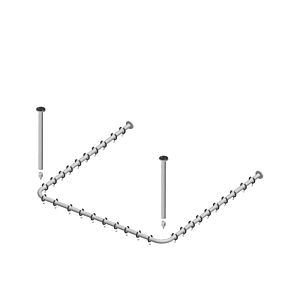 Keuco Brausevorhangstangen Set Plan 14940071200 für Dusche 120 x 120 cm, edelstahl/schwarzgrau