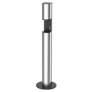 Keuco Plan distributeur de désinfectant 14956173537 argent anodisé / noir-gris, modèle sur pied, à piles