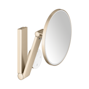 Miroir cosmétique Keuco iLook_move 17612039002, grossissement x5, Ø 212 mm, éclairé, avec panneau de commande en verre, bronze brossé