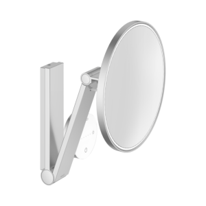 Miroir cosmétique Keuco iLook_move 17612179002, grossissement x5, Ø 212 mm, éclairé, avec panneau de commande en verre, finition aluminium