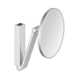 Miroir cosmétique Keuco iLook_move 17612179004, grossissement x5, finition aluminium, mural, éclairé, Ø 212 mm