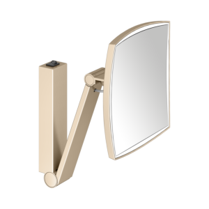 Miroir cosmétique Keuco iLook_move 17613039004, grossissement x5, bronze brossé, mural, éclairé, 200 x 200 mm