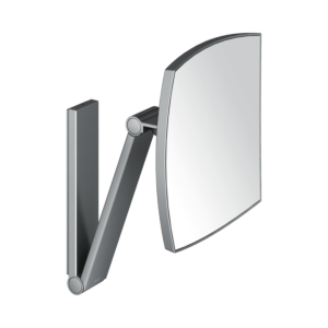 Miroir cosmétique Keuco iLook_move 17613130000, grossissement x5, fixation murale, 200 x 200 mm, chrome noir brossé