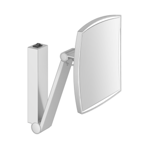 Keuco iLook_move Kosmetikspiegel 17613179004 5-fach Vergrößerung, 200x200mm, beleuchtet, mit Wippschalter, Schwenkarm, aluminium-finish