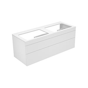 Keuco Edition 400 vanity unit 31574300000 140 x 54.6 x 53.5 cm, 2 pull-outs, without tap hole, for 2 Basin Fixing Kit , white / white clear