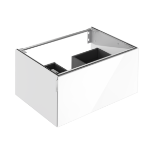 Meuble sous-vasque Keuco Edition 11 Art 32511300800 80x35x49cm, 1 tiroir frontal, finition satinée, verre, blanc