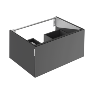 Meuble sous-vasque Keuco Edition 11 Art 32511340801 80x35x49cm, 1 tiroir en façade, éclairage intérieur, laque satinée, verre satiné, fumé