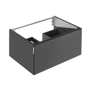 Meuble sous-vasque Keuco Edition 11 Art 32511820801 80x35x49cm, 1 tiroir en façade, éclairage intérieur, finition satinée, céramique, fumée, basalte