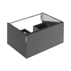 Keuco Edition 11 Art vanity unit 32511870801 80x35x49cm, 1 front drawer, interior lighting, satin-finished glass, smoke