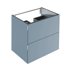 Meuble sous-vasque Keuco Edition 11 Art 32512330800 80x70x49cm, 2 tiroirs frontaux, laque satinée, verre satiné, bleu satiné