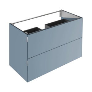Keuco Edition 11 Art vanity unit 32512331200 120x70x49cm, 2 front drawers, satin lacquer, satin glass, blue satin