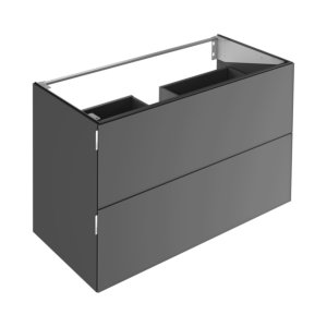Meuble sous-vasque Keuco Edition 11 Art 32512341200 120x70x49cm, 2 tiroirs frontaux, laque satinée, verre satiné, fumé
