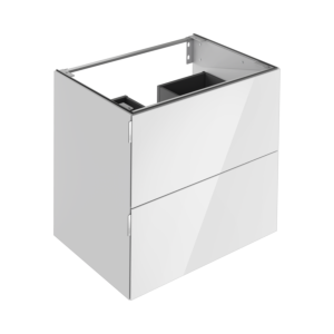 Meuble sous-vasque Keuco Edition 11 Art 32512350801 80x70x49cm, 2 tiroirs frontaux, éclairage intérieur, finition satinée, verre, Manhattan