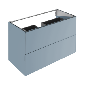 Keuco Edition 11 Art vanity unit 32512861201 120x70x49cm, 2 front drawers, interior lighting, satin-finished glass, blue satin