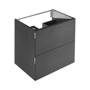Meuble sous-vasque Keuco Edition 11 Art 32512920801 80x70x49cm, 2 tiroirs frontaux, éclairage intérieur, céramique, basalte