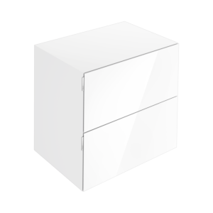 Buffet Keuco Edition 11 Art 32542300800 80x70x49cm, 2 tiroirs frontaux, finition satinée, verre, blanc