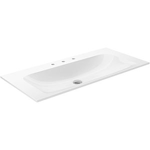 Keuco X-Line Keramik-Waschtisch 33170311003 100,5x49,3cm, mit 3 Hahnlöchern und Überlaufsystem Clou, weiß