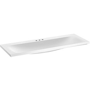 Keuco Royal Reflex mineral cast washbasin 34081311303 130 x 3 x 49 cm, 3 tap holes, without overflow, white