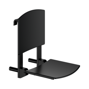 Keuco Plan Care folding seat 35181370037 for hook-on installation, matte black, black