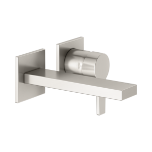 Keuco Edition 11 Waschtisch-2-Loch-Wandarmatur 51116050201 UP-Montage, ohne Ablaufgarnitur, Ausladung 165 mm, Nickel gebürstet