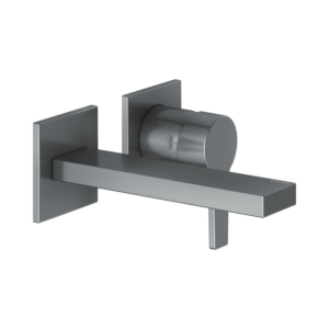 Keuco Edition 11 Waschtisch-2-Loch-Wandarmatur 51116130201 UP-Montage, ohne Ablaufgarnitur, Ausladung 165 mm, Schwarzchrom gebürstet