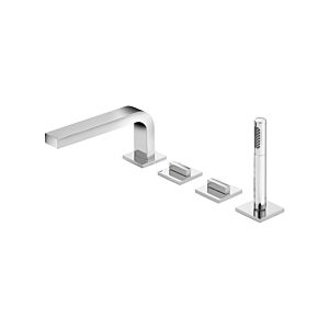 Keuco Edition 11 baignoire raccord 4 trous 51130130200 installation sur rebord de baignoire, saillie 220 mm, chrome noir brossé