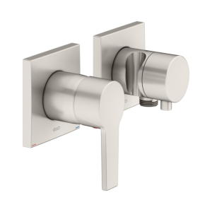 Keuco Edition 11 shower fitting 51151051222 brushed nickel, 2 outlets, with wall elbow and shower holder