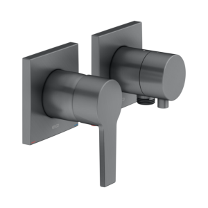 Keuco Edition 11 shower fitting 51151131122 brushed black chrome, 2 outlets, concealed installation, with wall connection elbow