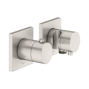Keuco Edition 11 Brausethermostat 51153051222 nickel gebürstet, Unterputz Montage, 2 Verbraucher, mit Wandanschlußbogen und Brausehalter