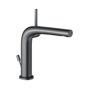 Keuco Edition 400 Waschtischarmatur 51502130000 Ausladung 153mm, mit Ablaufgarnitur, Schwarzchrom gebürstet