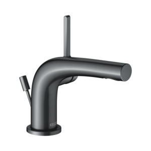 Keuco Edition 400 Waschtischarmatur 51504130000 Ausladung 115mm, mit Ablaufgarnitur, Schwarzchrom gebürstet