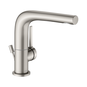 Keuco Edition 400 Waschtischarmatur 51505050000 Ausladung 153mm, schwenkbar, mit Ablaufgarnitur, Nickel gebürstet