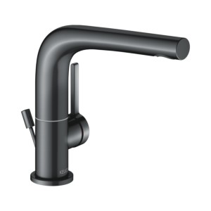 Keuco Edition 400 Waschtischarmatur 51505130000 Ausladung 153mm, schwenkbar, mit Ablaufgarnitur, Schwarzchrom gebürstet