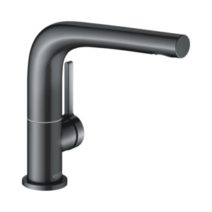 Keuco Edition 400 basin mixer 51505130100 brushed black chrome, projection 153mm, swiveling, without waste set