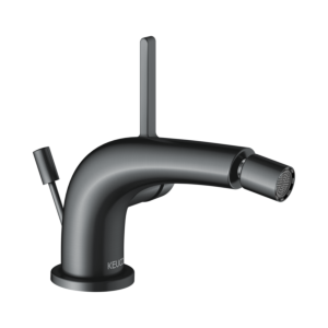 Keuco Edition 400 bidet mixer 51509130000 projection 127mm, with waste fitting, brushed black chrome