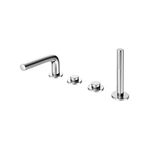 Keuco Edition 400 4-hole bath mixer 51530130200 brushed black chrome, 220 mm, rim-mounted