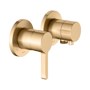 KEUCO Edition 400 single lever mixer set 51551251121 for 2 outlets, with hose connection, brushed brass