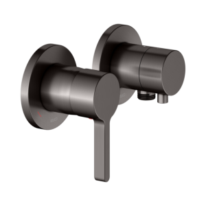 KEUCO Edition 400 single lever mixer set 51551351121 for 2 outlets, with hose connection, brushed titanium black