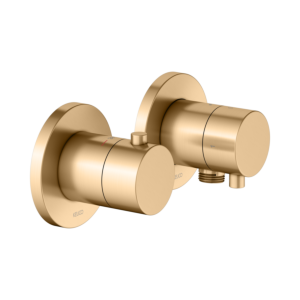 KEUCO Edition 400 thermostatic mixer set 51553251121 for 2 outlets, with hose connection, stainless steel finish