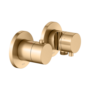 KEUCO Edition 400 thermostatic mixer set 51553251231 for 3 outlets, with hose connection and shower holder, stainless steel finish