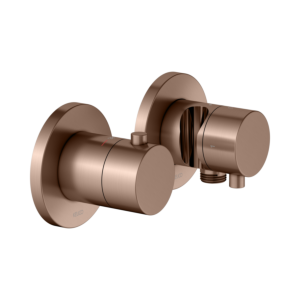 KEUCO Edition 400 thermostatic mixer set 51553291221 for 2 outlets, with hose connection and shower holder, stainless steel finish