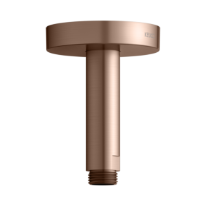 KEUCO Universal Brausearm 51689290100 Ausladung 100 mm, rotgold gebürstet, Deckenanschluss, Rosette rund