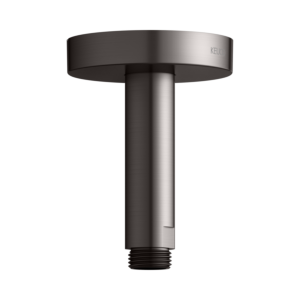 KEUCO Universal Brausearm 51689350100 Ausladung 100 mm, titanschwarz gebürstet, Deckenanschluss, Rosette rund