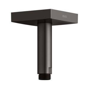 KEUCO Universal Brausearm 53089350102 Ausladung 100 mm, titanschwarz gebürstet, Deckenanschluss, Rosette eckig